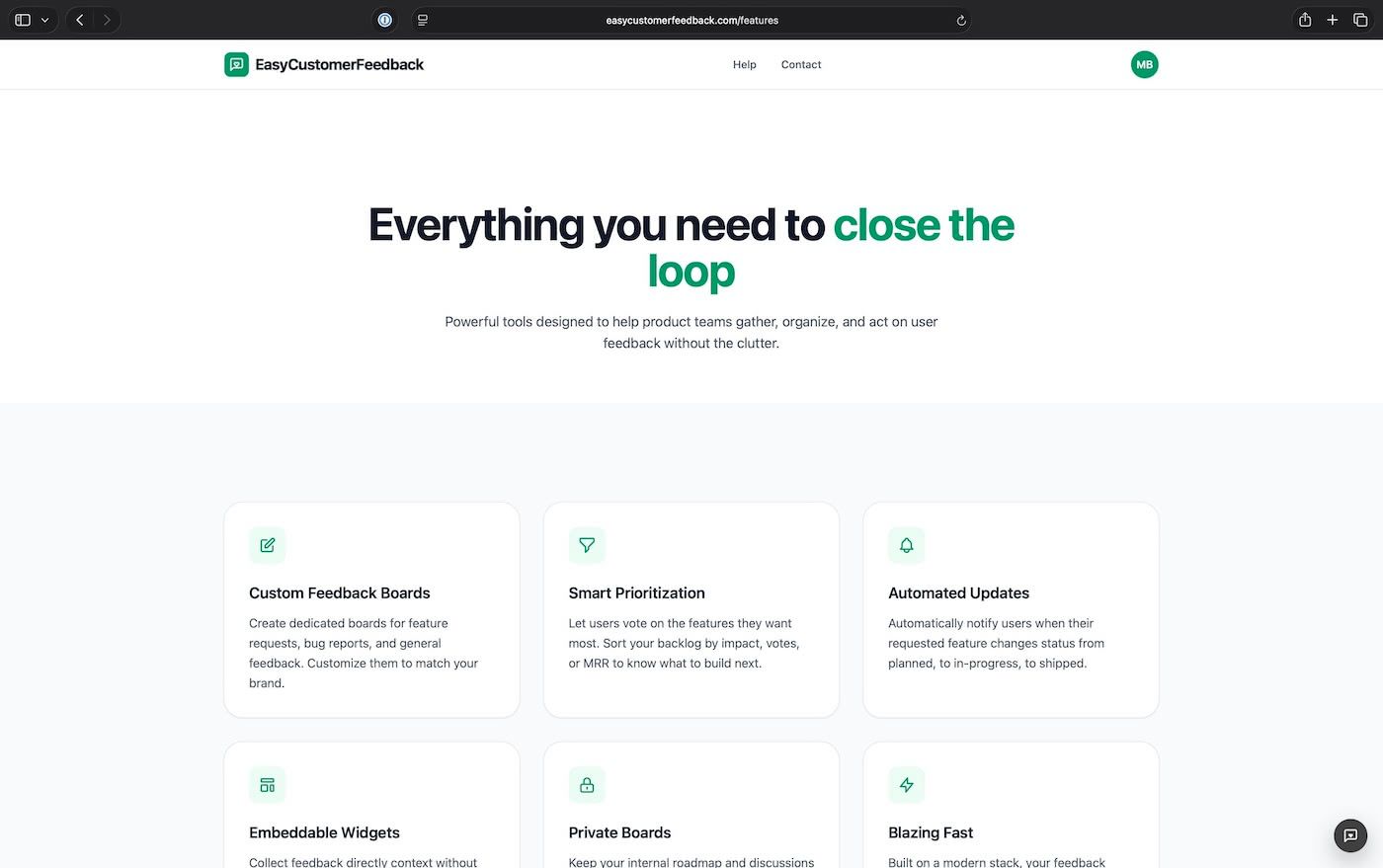 EasyCustomerFeedback features overview
